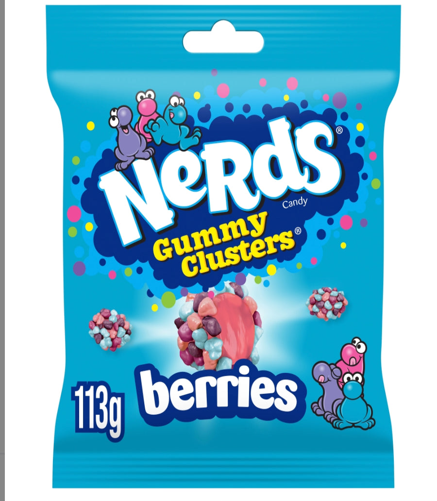Nerds Gummy Clusters Berries Fruit Flavour Candy Bag 113g