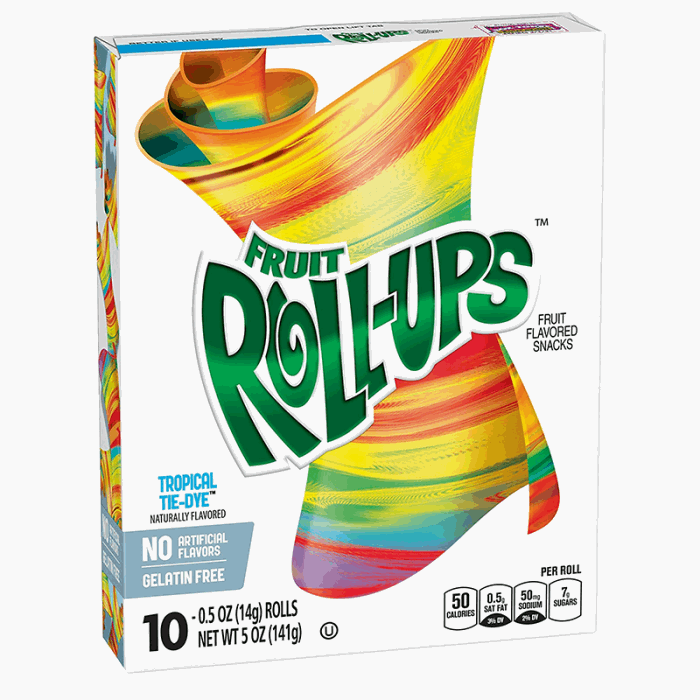 Betty Crocker Fruit Roll-ups Tropical Tie-Dye - 5oz (141g)