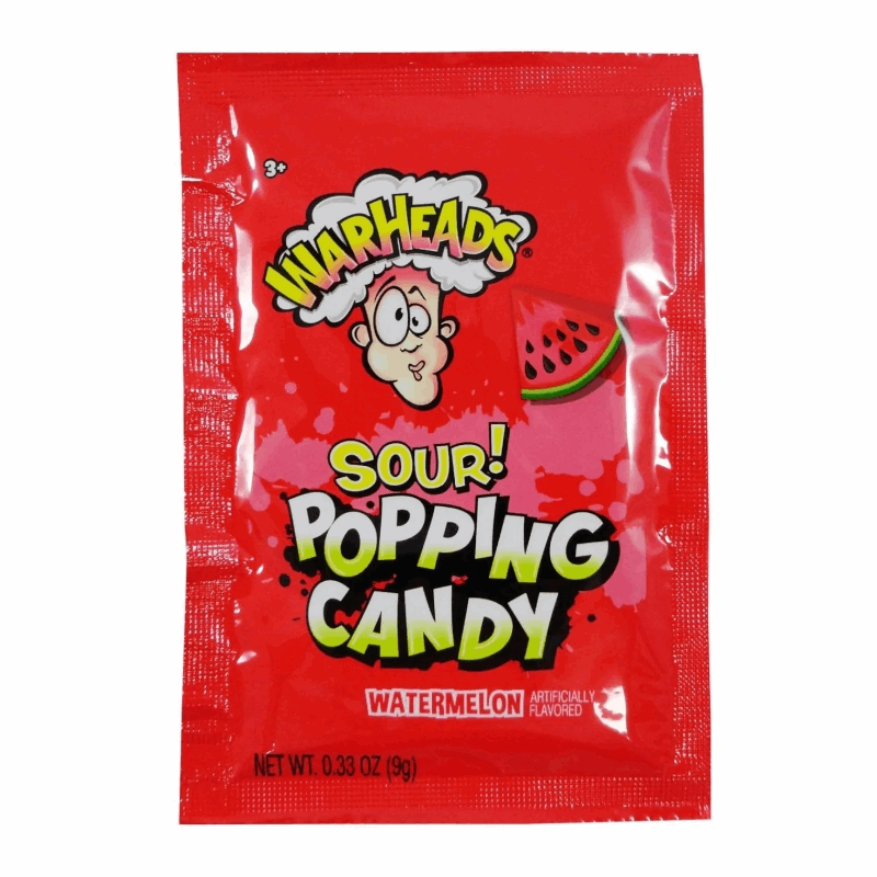 Warheads Sour Popping Candy Pouch Watermelon 0.33oz (9g)