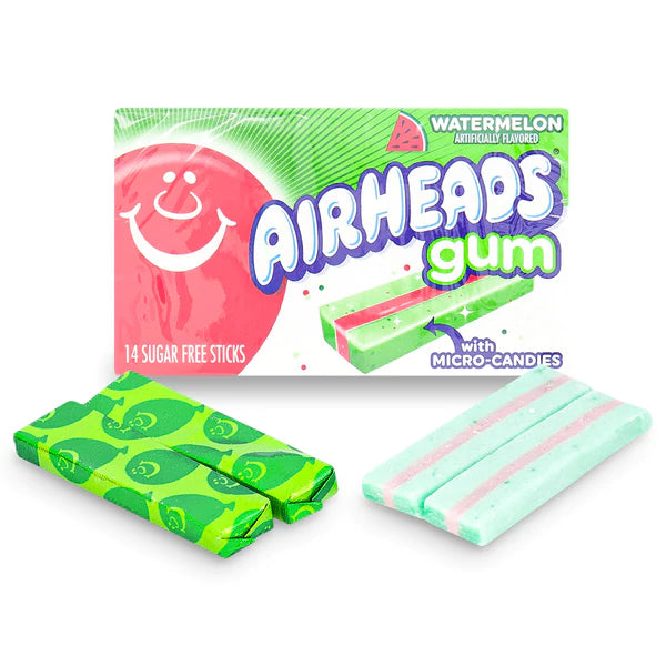 Airheads Sugar Free Gum With Micro Candies - Watermelon - 14 Stick