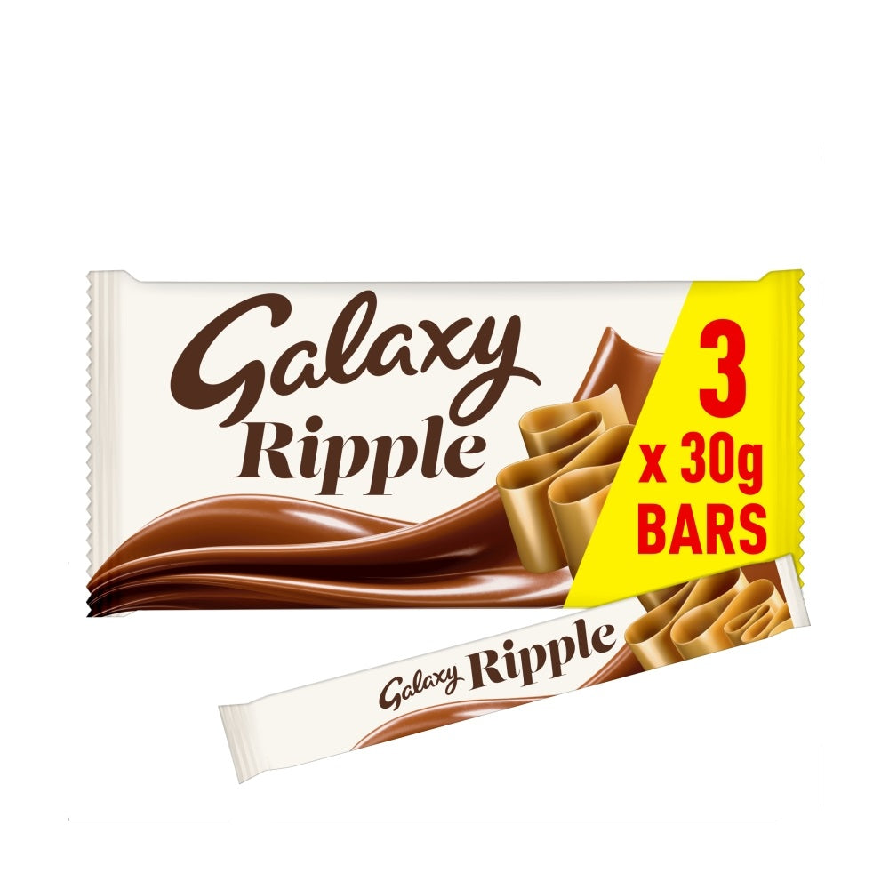 CLEARANCE: Galaxy Ripple Milk Chocolate Snack Bars Multipack 3x30g