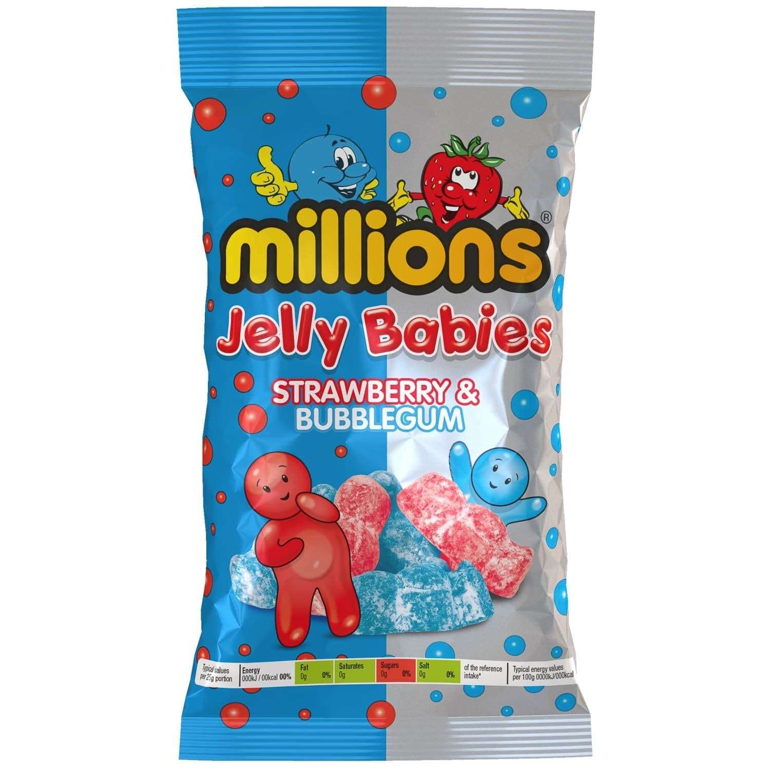 Millions Strawberry & Bubblegum Jelly Babies  (190g)
