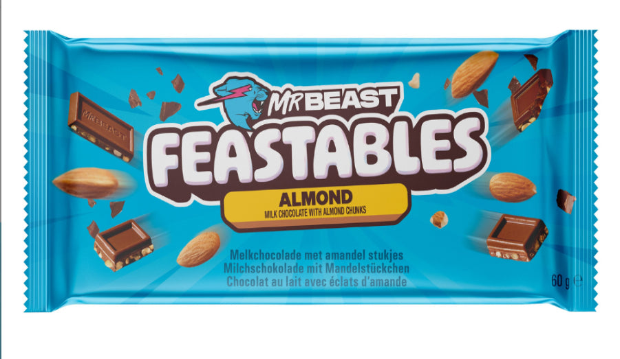 Feastables Mr Beast Almond Milk Chocolate with Almond Chunks Bar 60g