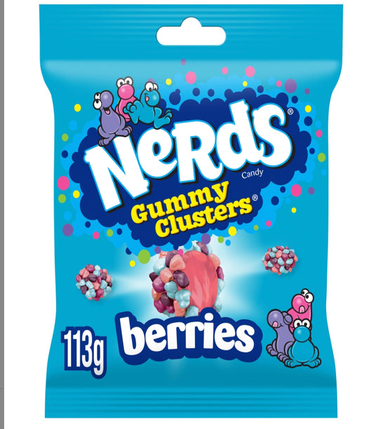 Nerds Gummy Clusters Berries Fruit Flavour Candy Bag 113g