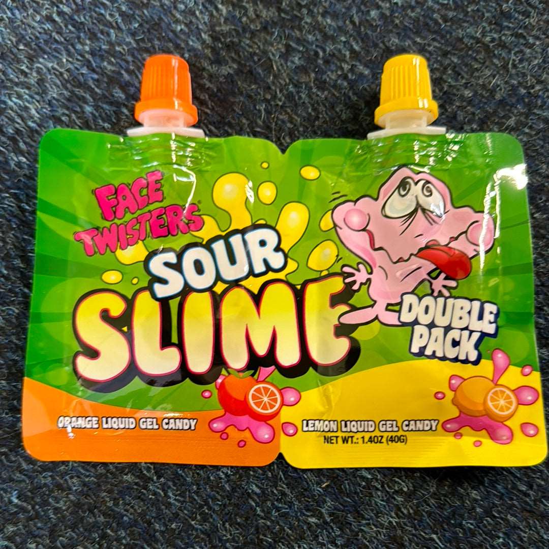Face Twisters Sour Slime Double Pack Orange & Lemon - 1.4oz (40g)