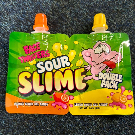 Face Twisters Sour Slime Double Pack Orange & Lemon - 1.4oz (40g)