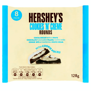 Hersheys Cookies 'n' Creme Rounds 8-Pack 128g