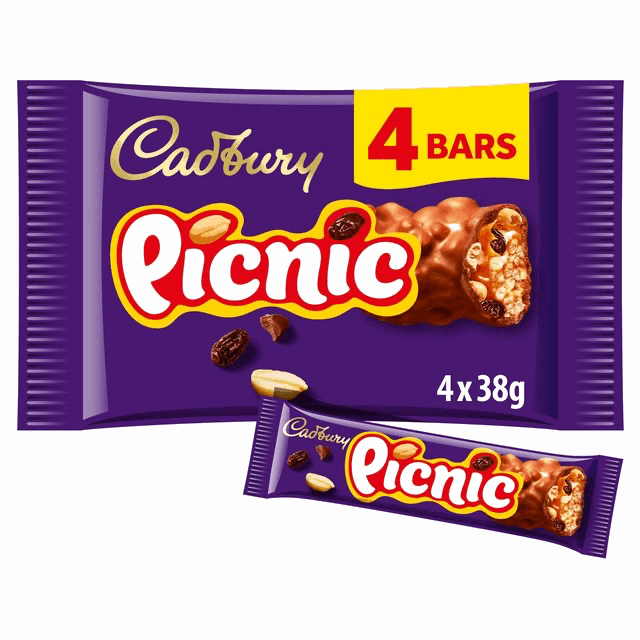 Cadbury Picnic Chocolate Bar 4 Pack Multipack  (152g)