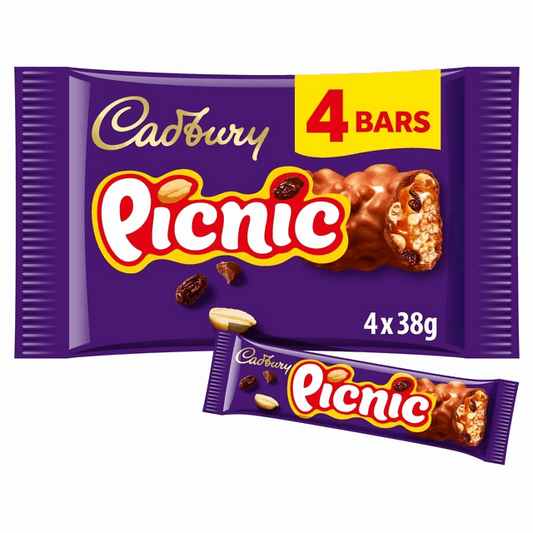 Cadbury Picnic Chocolate Bar 4 Pack Multipack  (152g)
