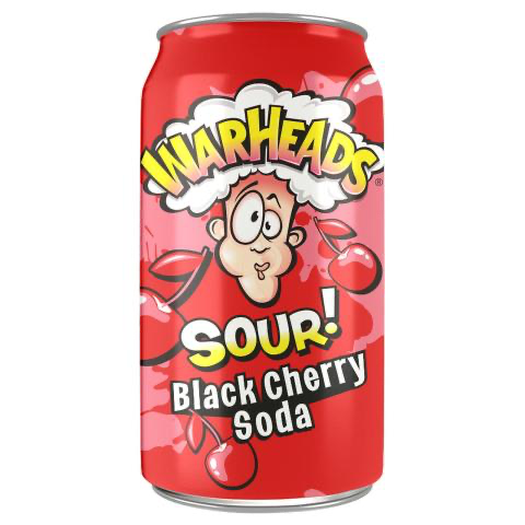 Warheads SOUR! Black Cherry Soda Can 355ml
