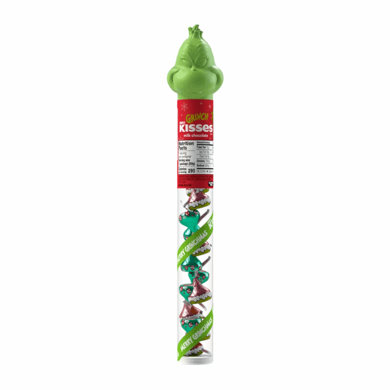 Hersheys Milk Chocolate Christmas Grinch Kisses Cane 2.08oz (58g)
