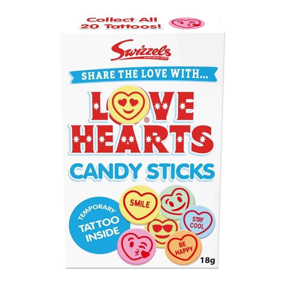 Swizzels Love Heart Candy Sticks  (18g)