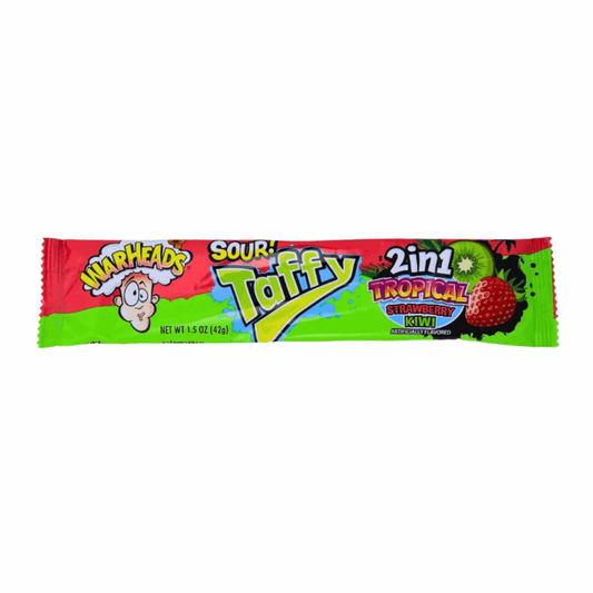 Warheads Taffy Bar 2in Tropical Strawberry Kiwi - 1.5oz (42g)