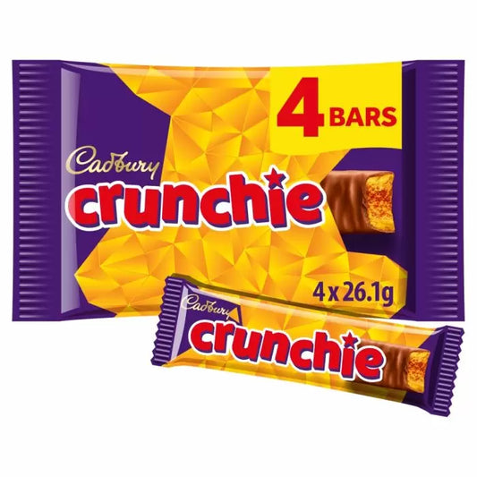 Cadbury Crunchie Chocolate Bars 4 Pack Multipack (4 x 26) - 104.4g)