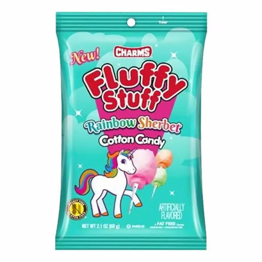 Charms Fluffy Stuff Cotton Candy Rainbow Sherbet  (60g)