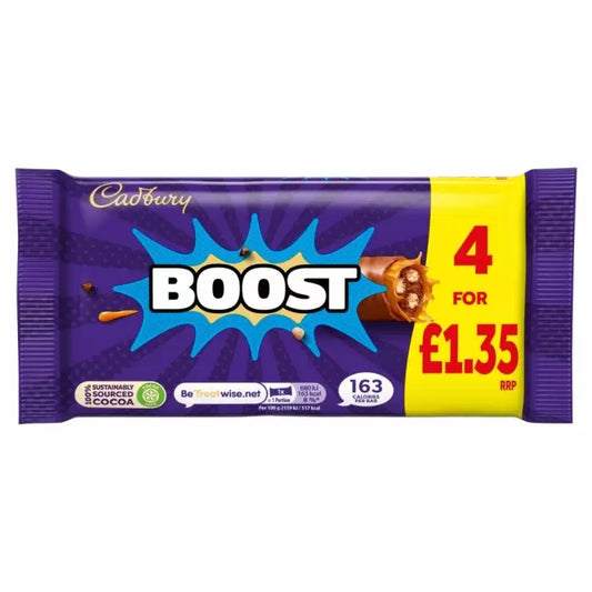 Cadbury Boost Chocolate Bar 4 Pack Multipack (4 x 31.5g - 126g)